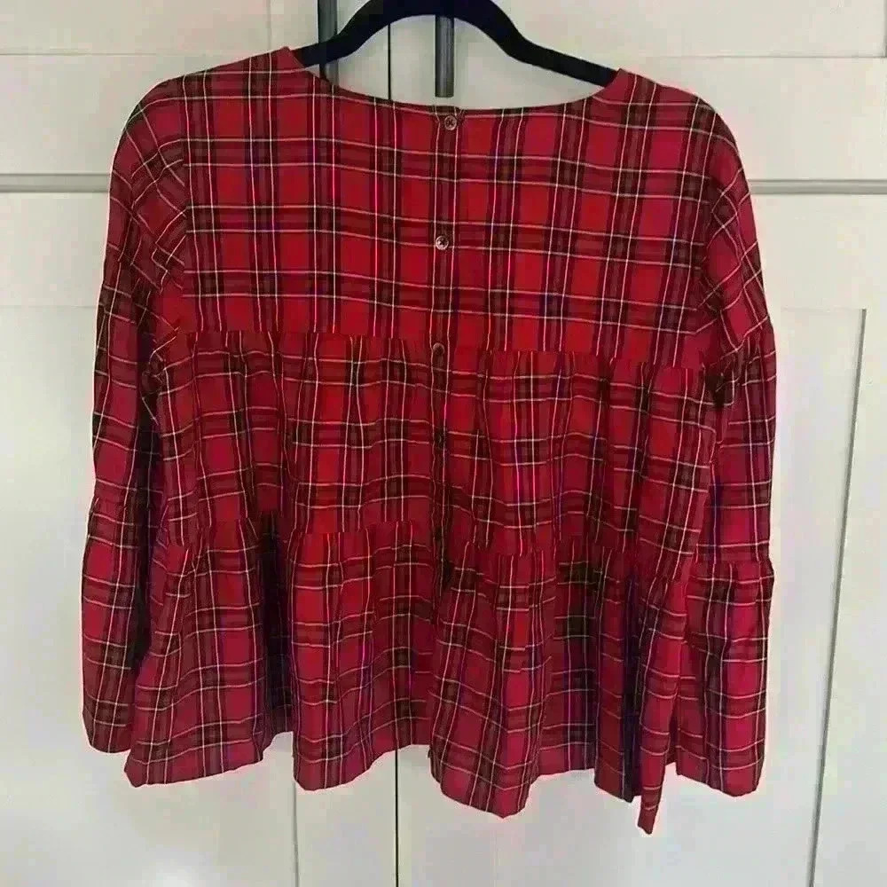 Madewell Plaid Tiered Top - Picture 2 of 11